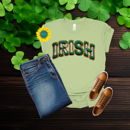 Adult Irish Faux Yarn Knit T-Shirt - St. Patrick's Day