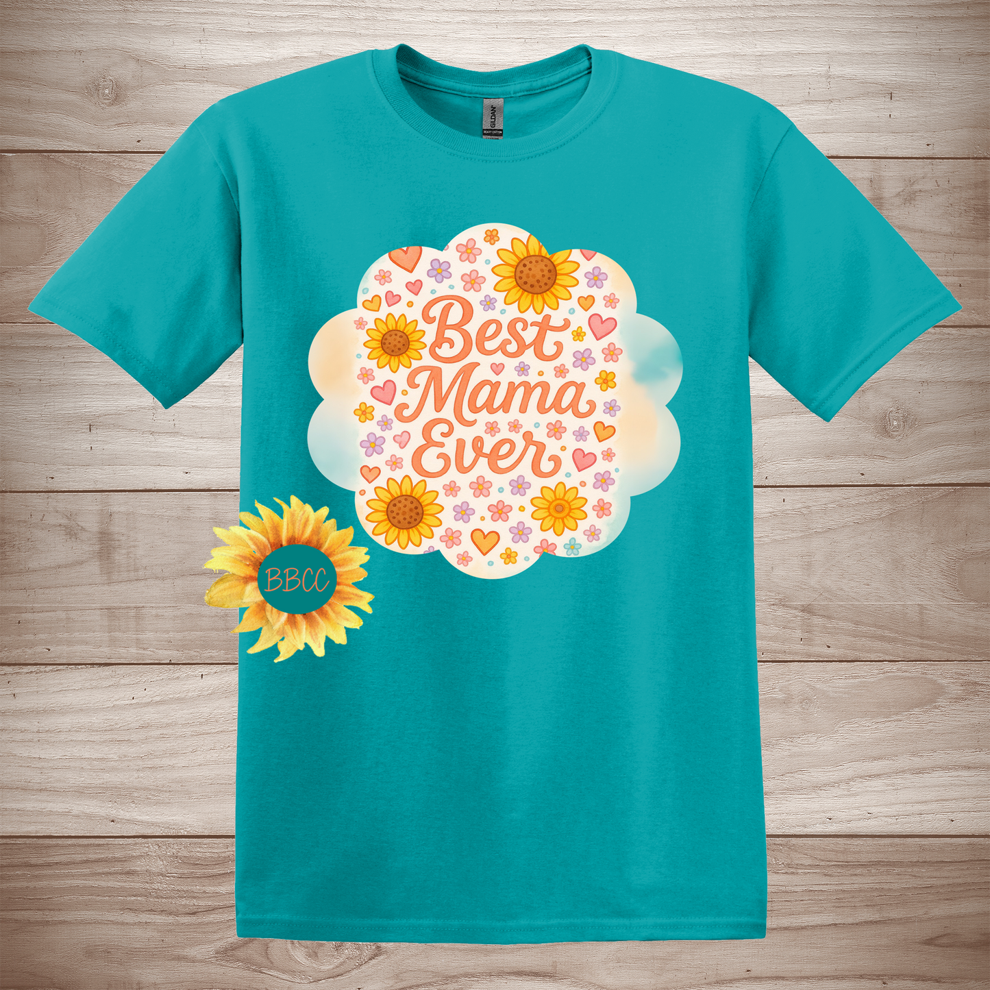 Best Mama Ever - Floral Sunflower T-Shirt