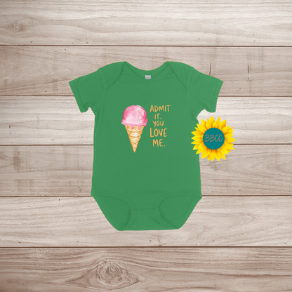 Baby Admit It Ice Cream Short Sleeve Romper