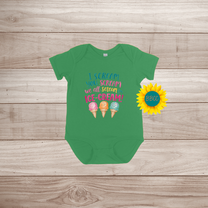 Baby Ice Cream Screams Short Sleeve Romper