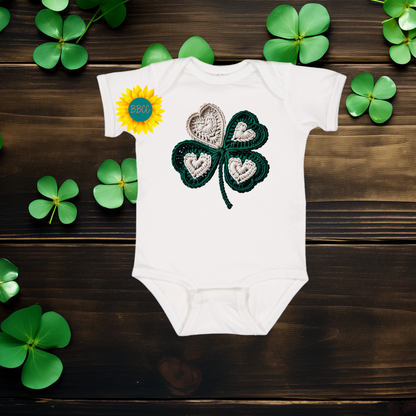 Baby Faux Yarn Shamrock Baby Romper