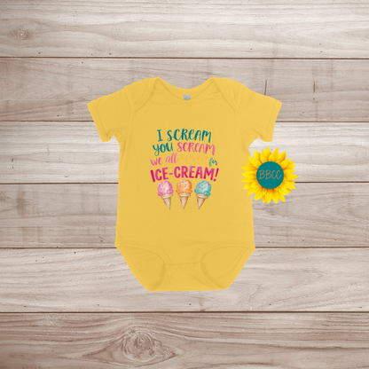 Baby Ice Cream Screams Short Sleeve Romper